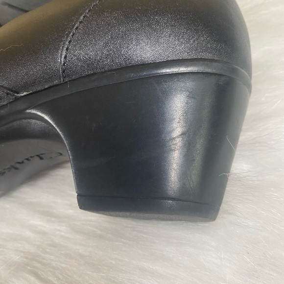 Clarks Rosalyn Adele 8.5 W Shoe Black Leather Slip On Loafer - Picture 12 of 12